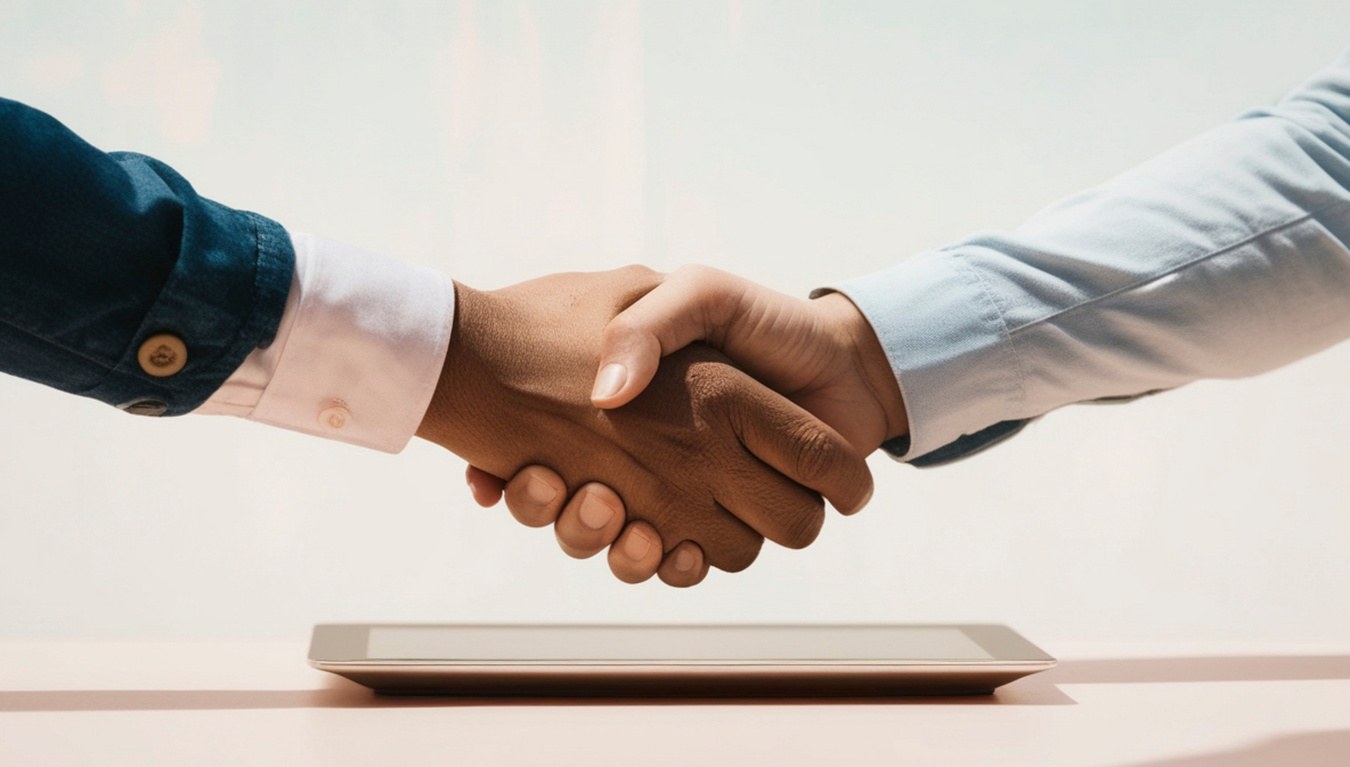 Business partners shaking hands